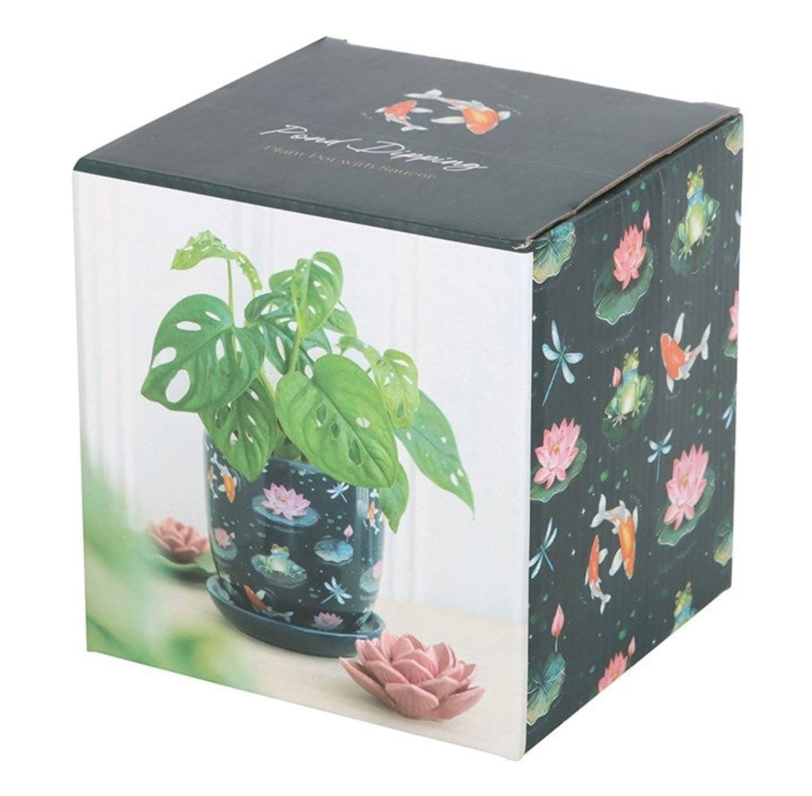 Pond Print Plant Pot with Saucer