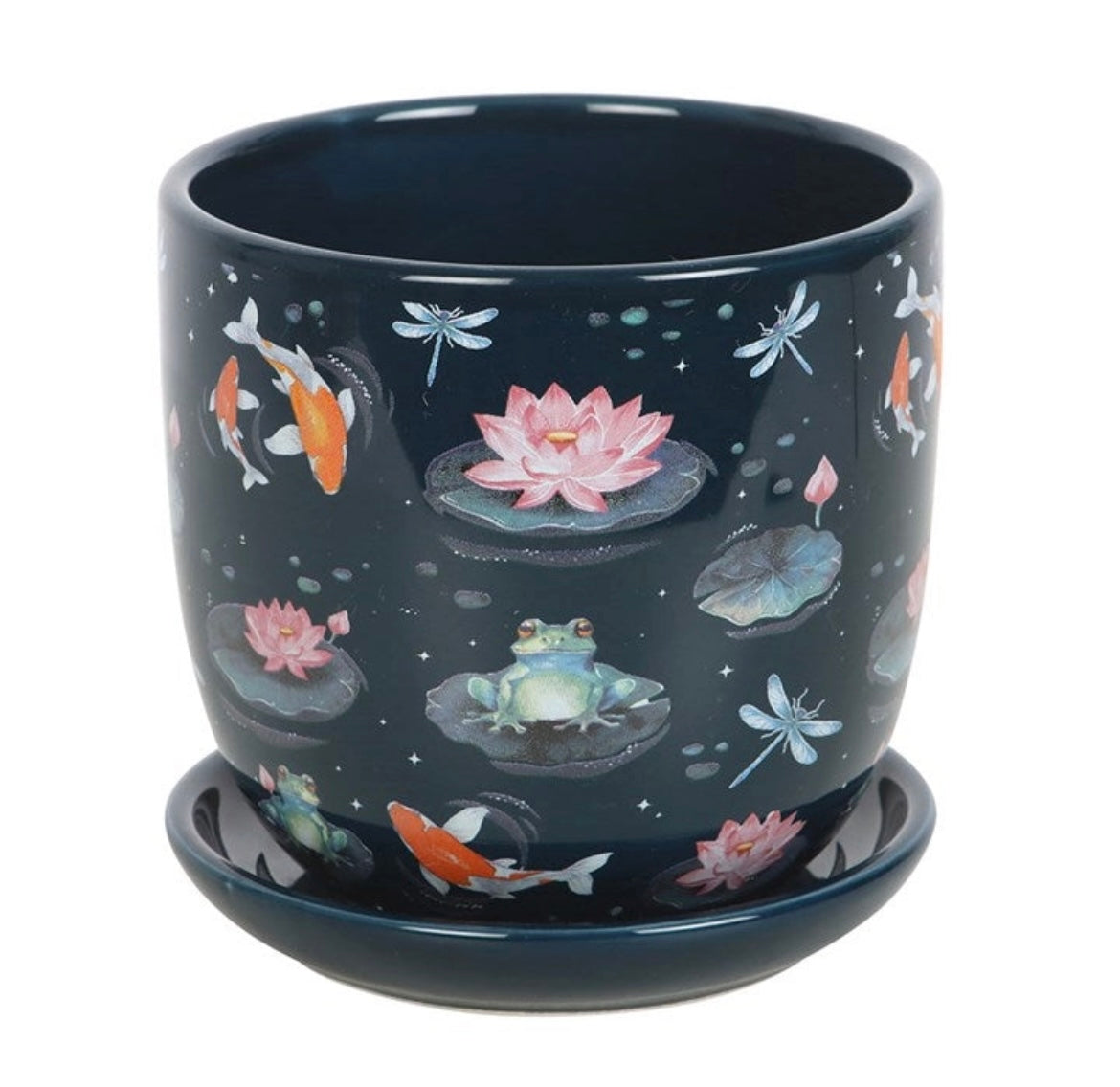 Pond Print Plant Pot with Saucer